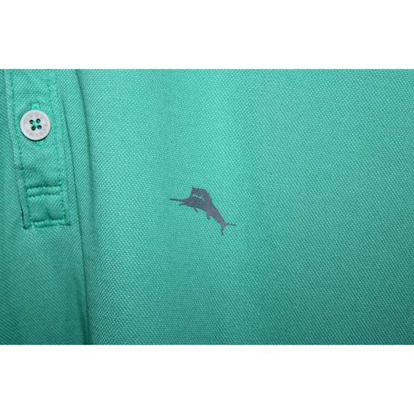Tommy Bahama Men's Medium Green Short Sleeve Polo Shirt - Picture 4 of 9